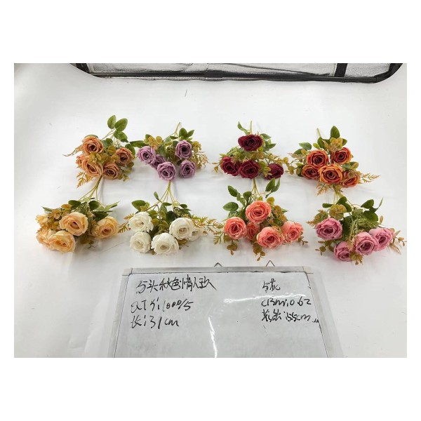 Ramo pequeno de flores artificiales 7花